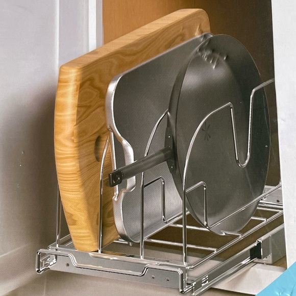 Pull Out Cabinet Organizer Tksrn Heavy Duty Slide Out Cutting Board Organizer - Picture 2 of 9